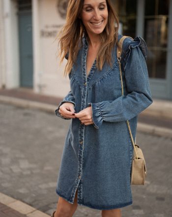 Robe courte en jean bleu femme Louisa hiver